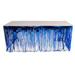 DR17228 Blue Foil Fringe Table Skirt